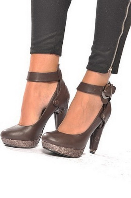 escarpin cuir marron