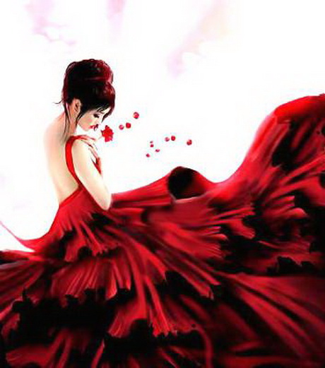 Femme robe rouge