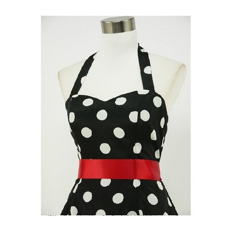 Robe a pois noir et blanc