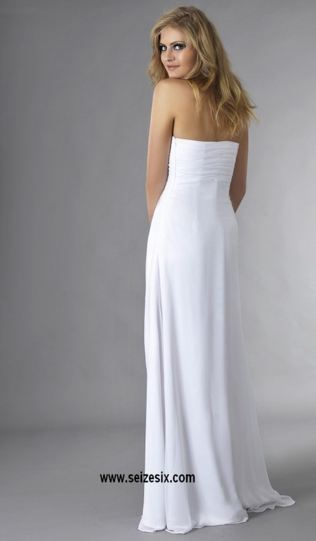 Robe blanche bustier longue