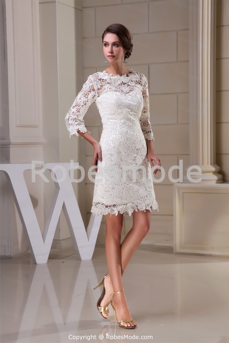 Robe blanche courte dentelle