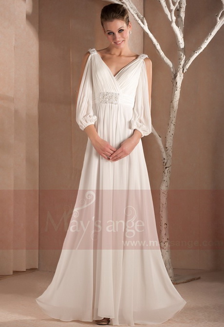 Robe blanche manche longue