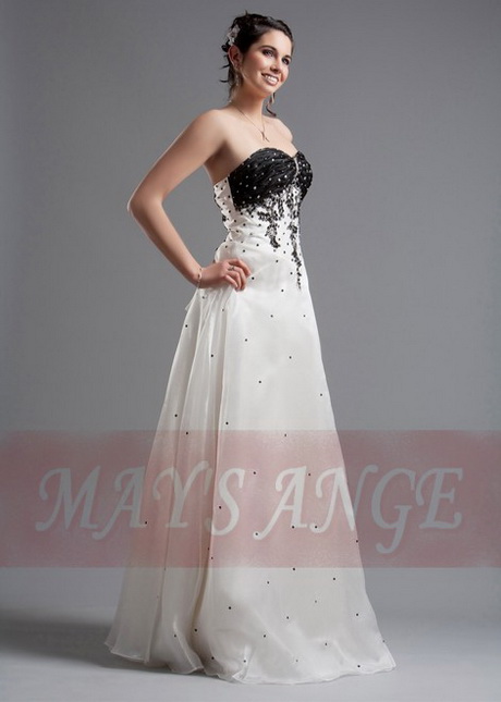 Robe bustier blanche et noire