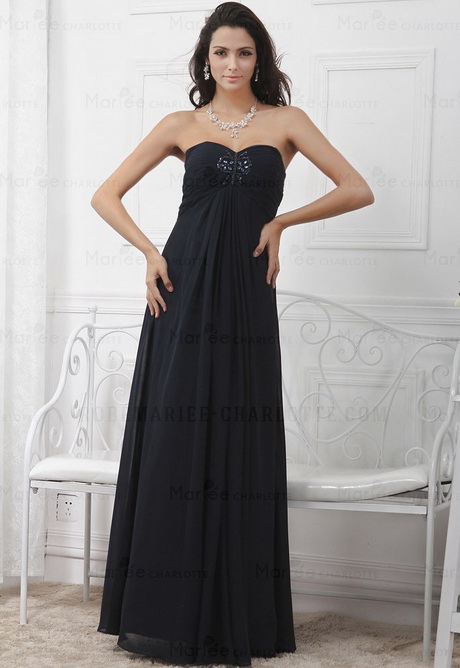 Robe bustier noire longue de soirée