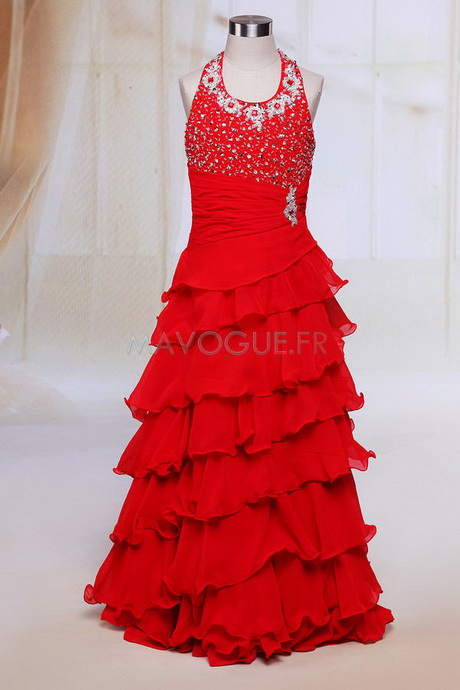 Robe de ceremonie fille rouge