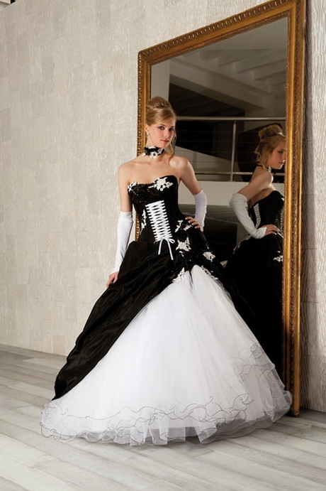 Robe de mariage noir et blanc