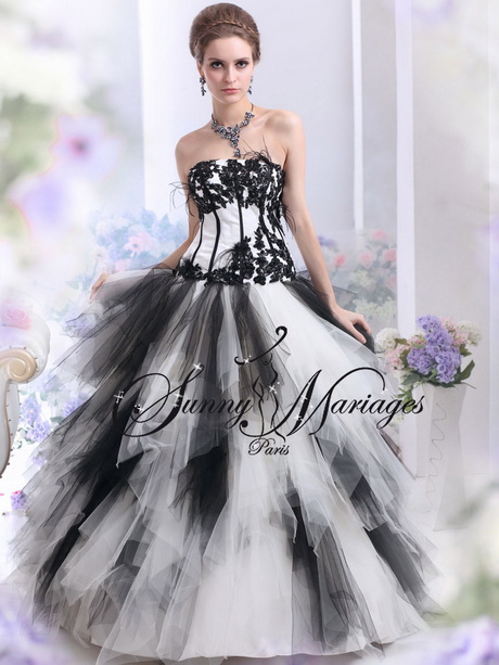 Robe de mariage noir et blanc