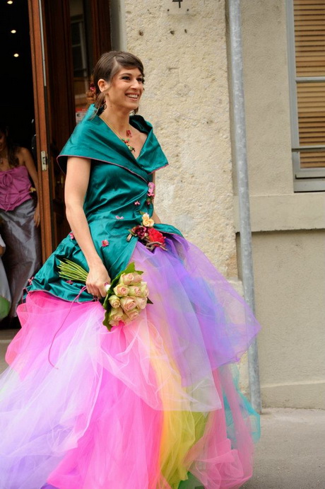 Robe de mariée colorée