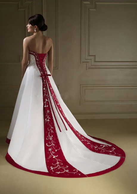 Robe de mariee rouge et blanc