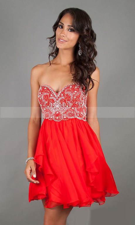 Robe de soirée courte bustier rouge