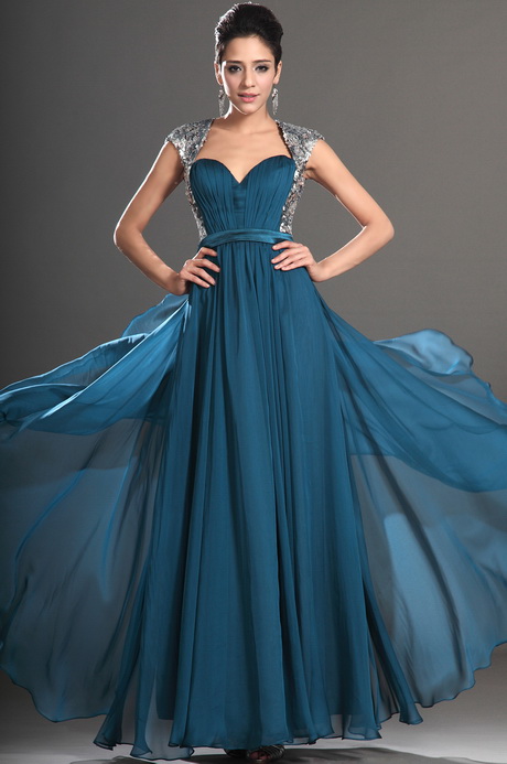 Robe de soirée longue bleu