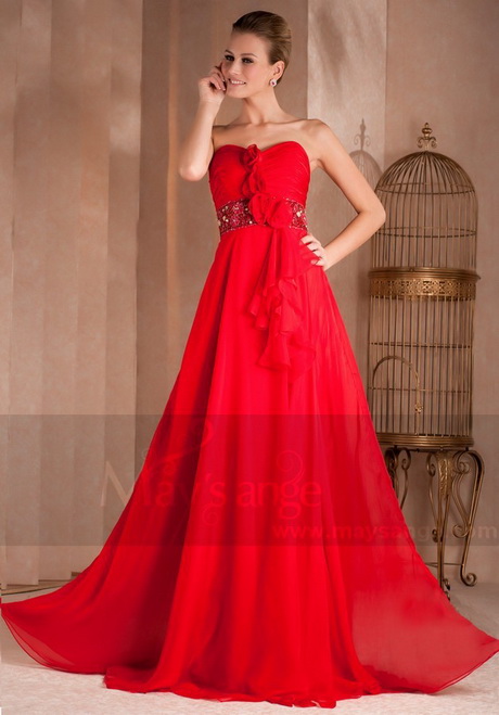 Robe de soirée rouge longue