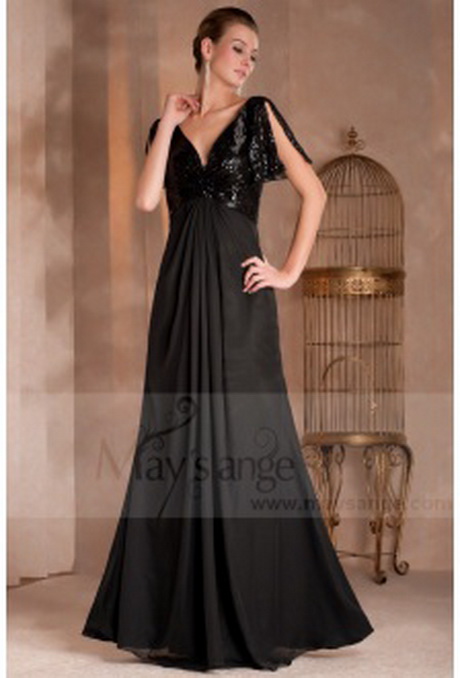 Robe de soiree noire avec strass