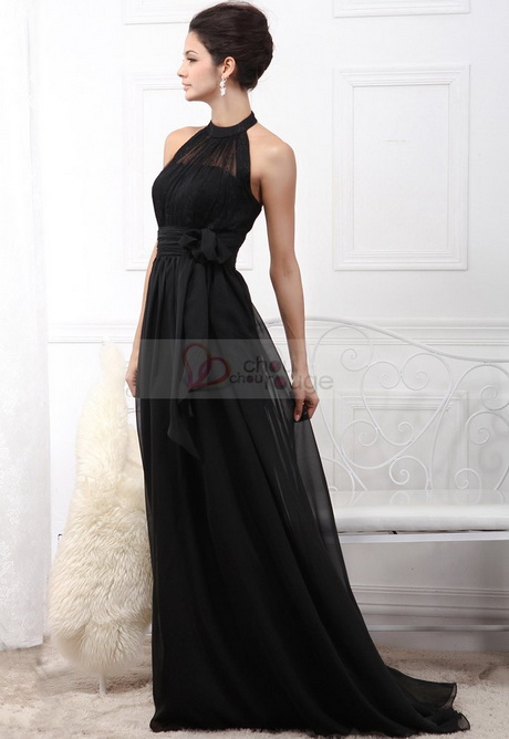 Robe de soiree noire longue