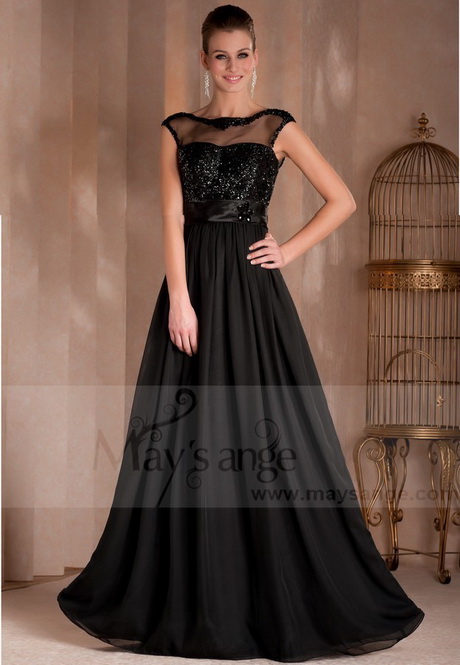 Robe de soiree noire longue