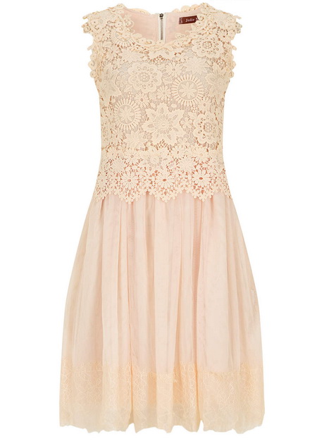 Robe en dentelle beige