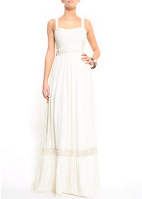 Robe longue blanche dentelle