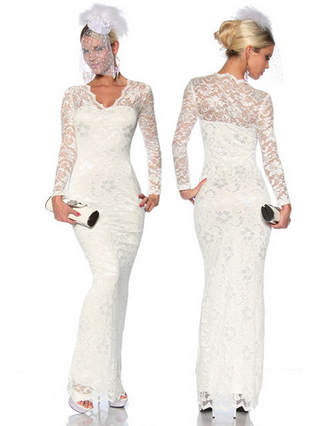 Robe longue blanche dentelle