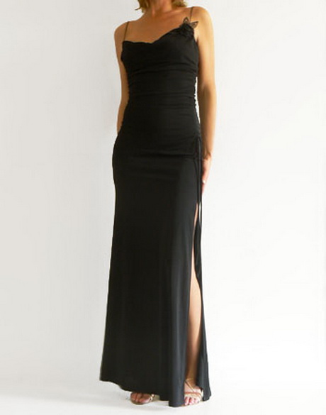 Robe longue fendue noir