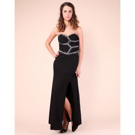 Robe longue fendue noir