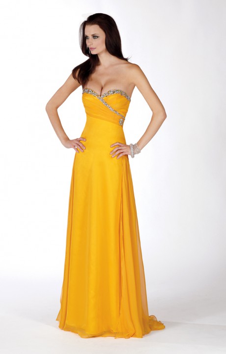 Robe longue jaune