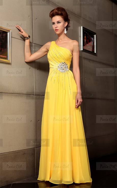 Robe longue jaune