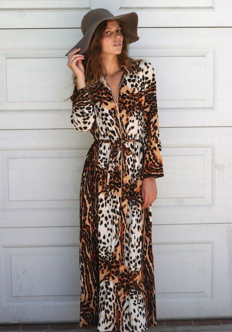 Robe longue leopard