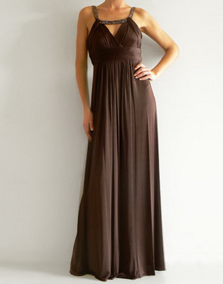 Robe longue marron