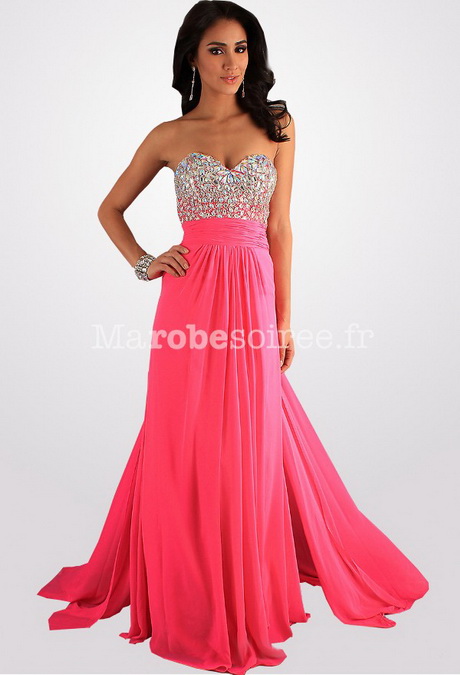 Robe longue rose