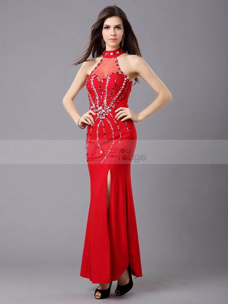 Robe longue rouge de soirée