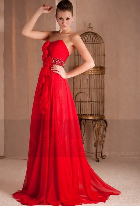 Robe longue rouge de soirée