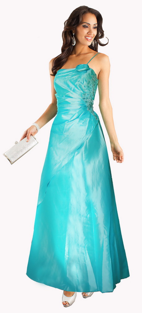 Robe longue turquoise