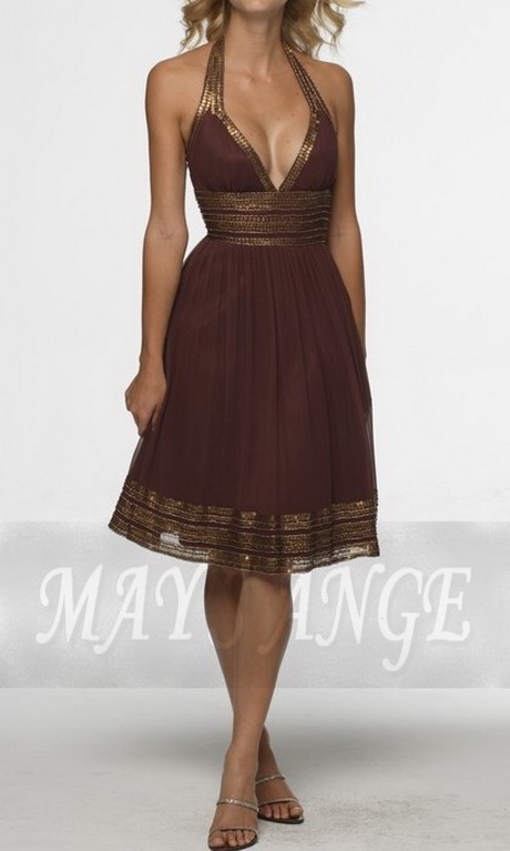 Robe marron de soiree