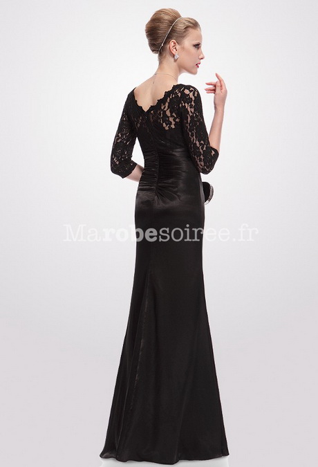 Robe noire dentelle longue