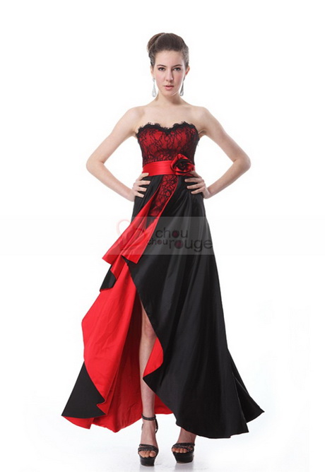 Robe rouge et noir soirée