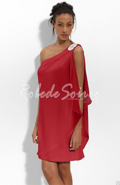 Robe soie rouge