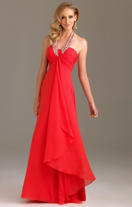 Robe soirée rouge longue