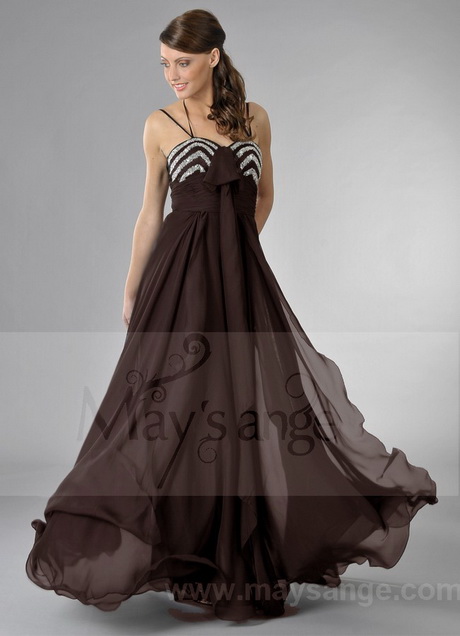 RobesFluiditÃ© robe de soirÃ©e longue chocolat