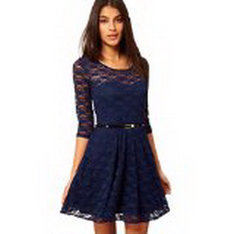 Robe bleu marine dentelle