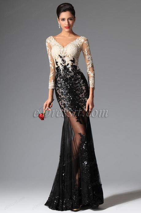 Robe de soirée dentelle noir