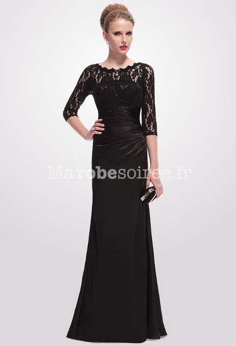 Robe de soirée manche longue dentelle