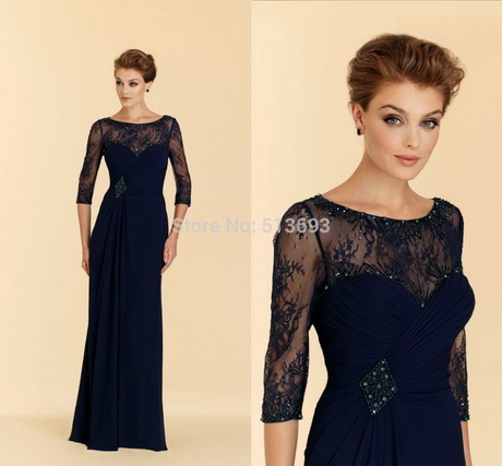 Robe dentelle bleue marine