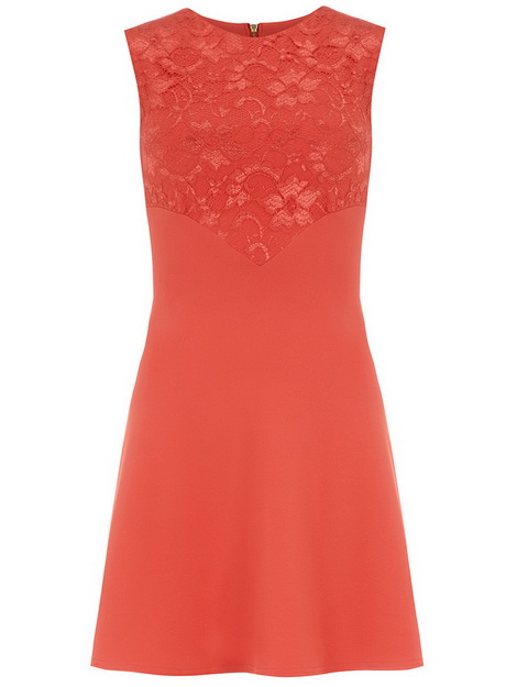 Robe dentelle corail