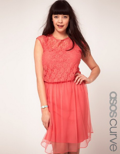 Robe dentelle corail