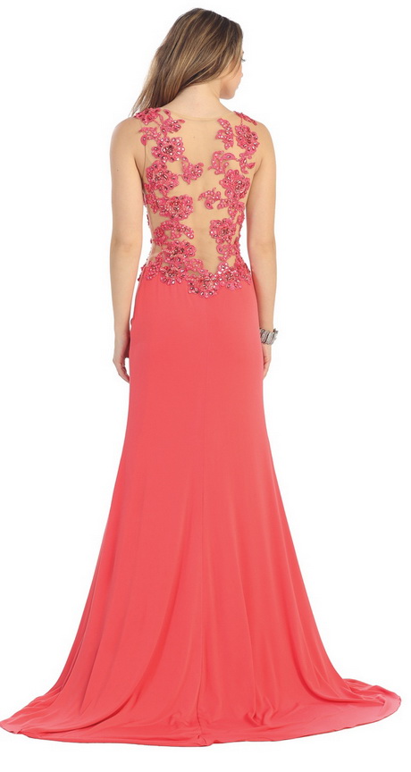 Robe dentelle corail