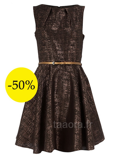 Robe dentelle marron