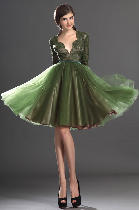 Robe dentelle verte