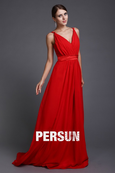 Robe longue de soirée rouge