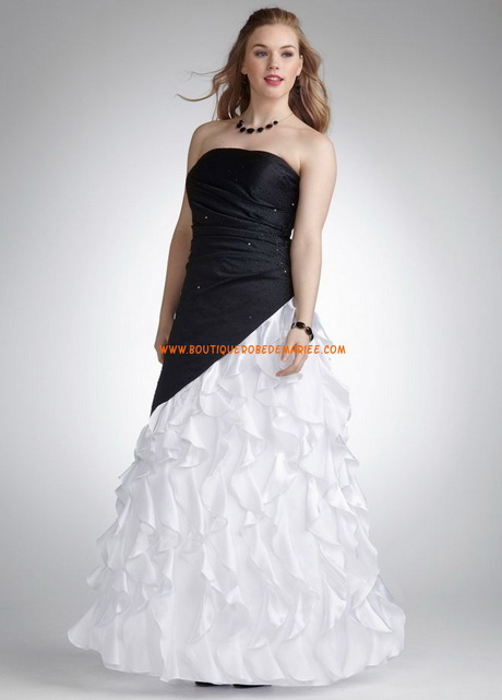 Robe longue noir et blanc