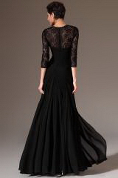 Robe longue noire manche longue